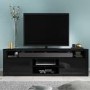 GRADE A1 - Large Black High Gloss TV Unit with Soundbar Shelf - TV's up to 70" - Neo