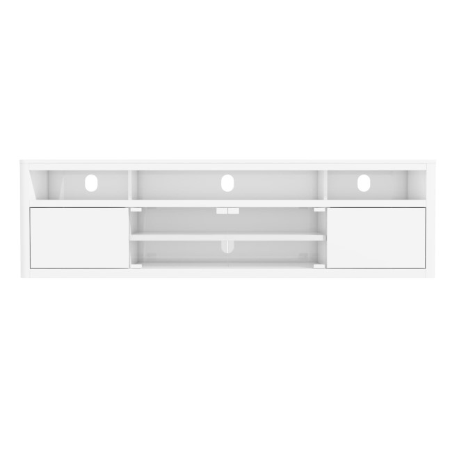 Large White High Gloss TV Unit with Soundbar Shelf -  Neo