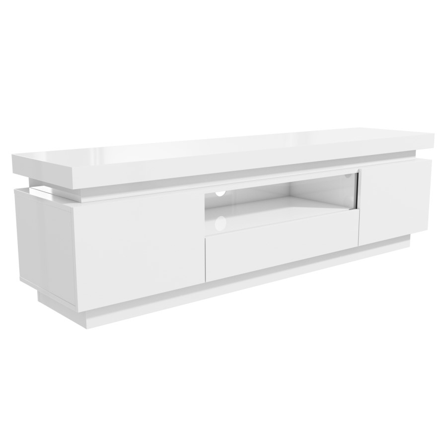 Evoque LED Light Effects White High Gloss TV Unit