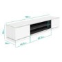 Large White Gloss TV Stand with LED Lighting - Evoque