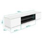 Large White Gloss TV Stand with LED Lighting - Evoque