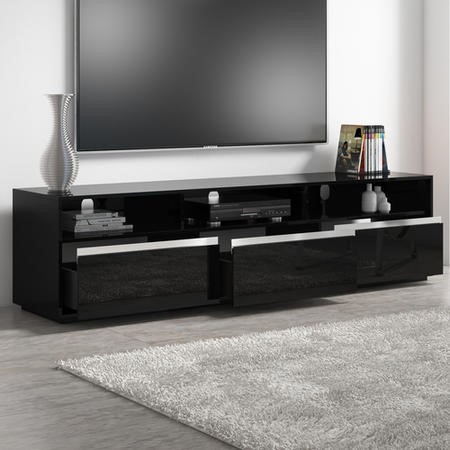 Black Gloss Xl Tv Stand With Sound Bar Shelf Tv S Up To 80