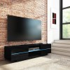 Evoque Large Black High Gloss TV Unit with LED Shelf &amp; Storage - TV&#39;s up to 70&quot;