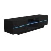 Evoque Large Black High Gloss TV Unit with LED Shelf &amp; Storage - TV&#39;s up to 70&quot;