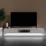 GRADE A1 - Large White Gloss TV Unit with LEDs - TV's up to 88" - Evoque