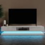 GRADE A1 - Large White Gloss TV Unit with LEDs - TV's up to 88" - Evoque