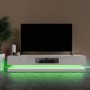 GRADE A1 - Large White Gloss TV Unit with LEDs - TV's up to 88" - Evoque