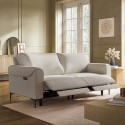 A1/EZR001 GRADE A1 - Beige Fabric 3 Seater Electric Recliner Sofa - Ezra
