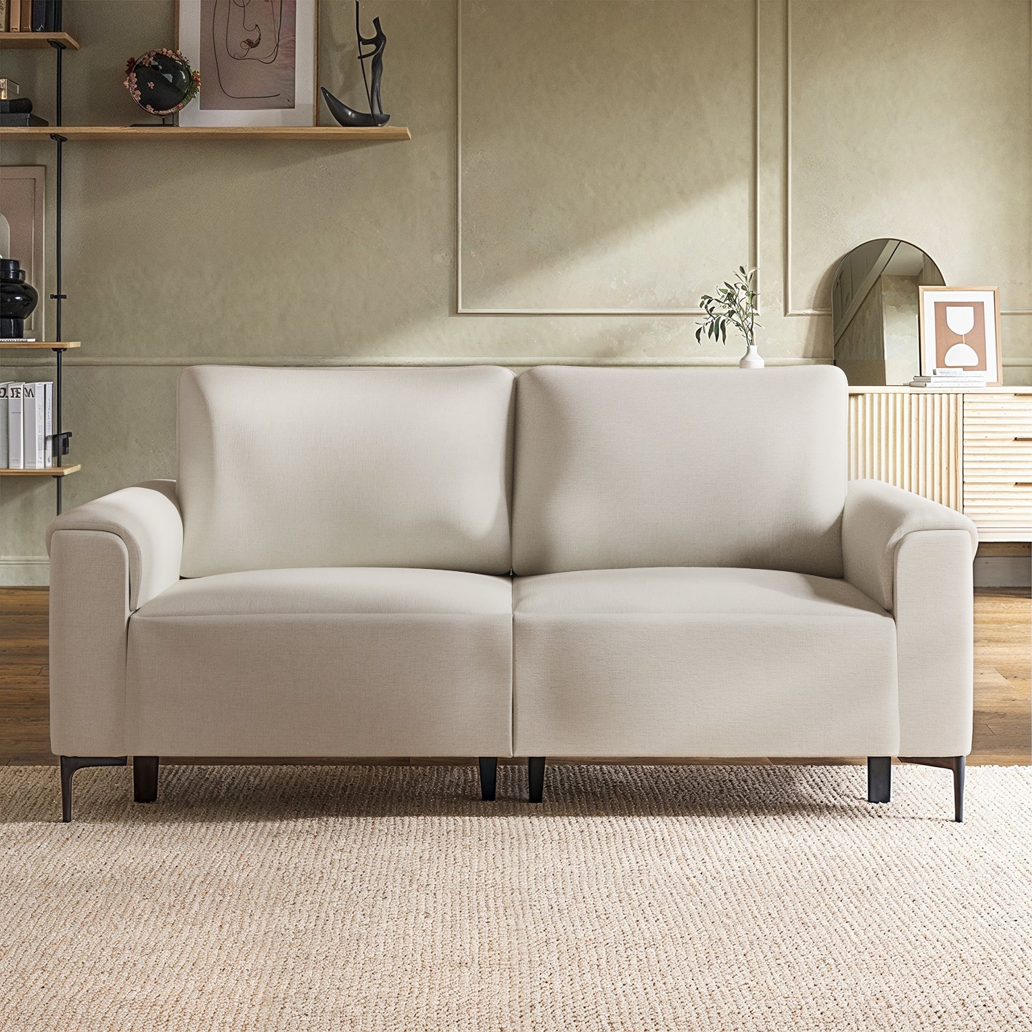 Beige Fabric 3 Seater Electric Recliner Sofa - Ezra - Furniture123