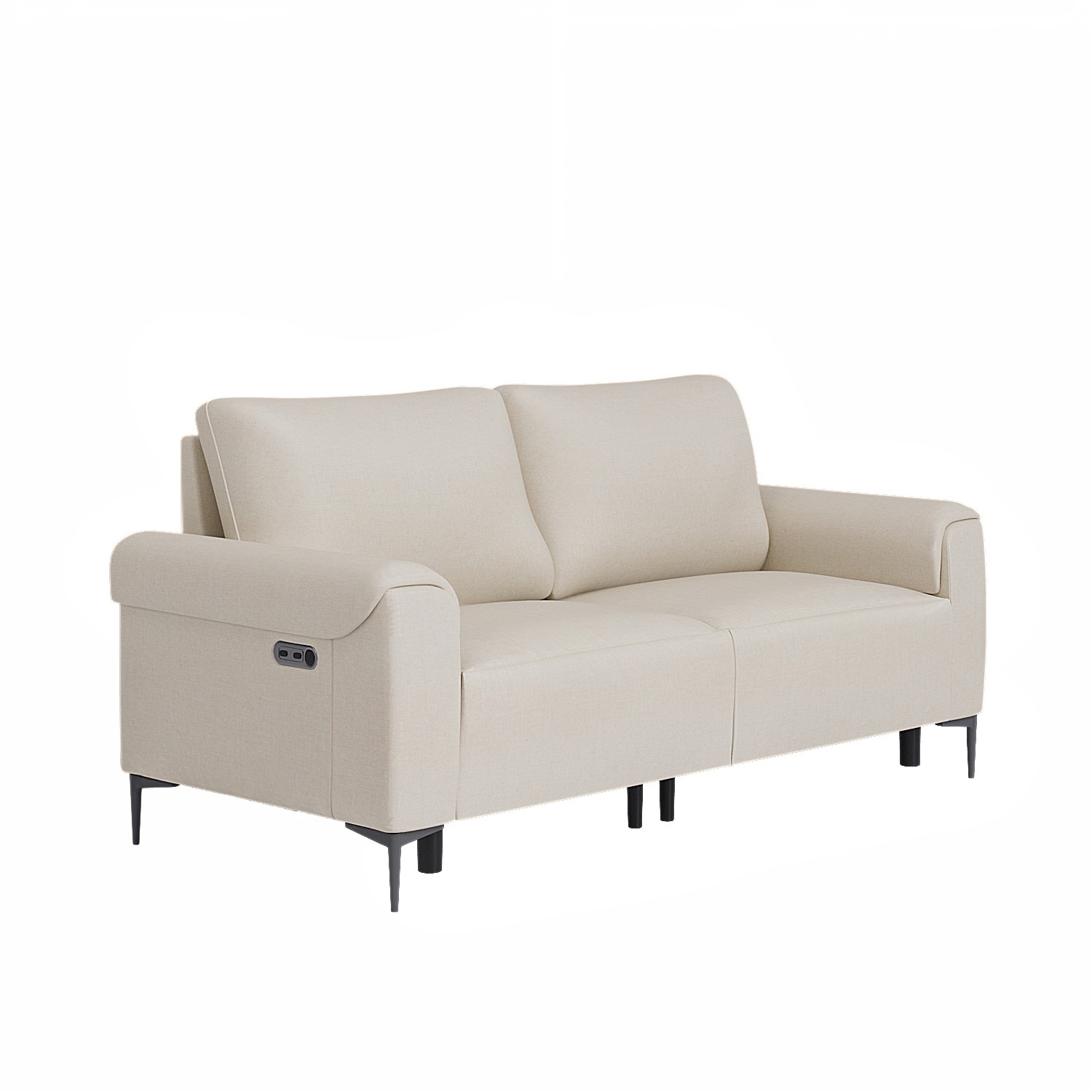 Beige Fabric 3 Seater Electric Recliner Sofa - Ezra - Furniture123