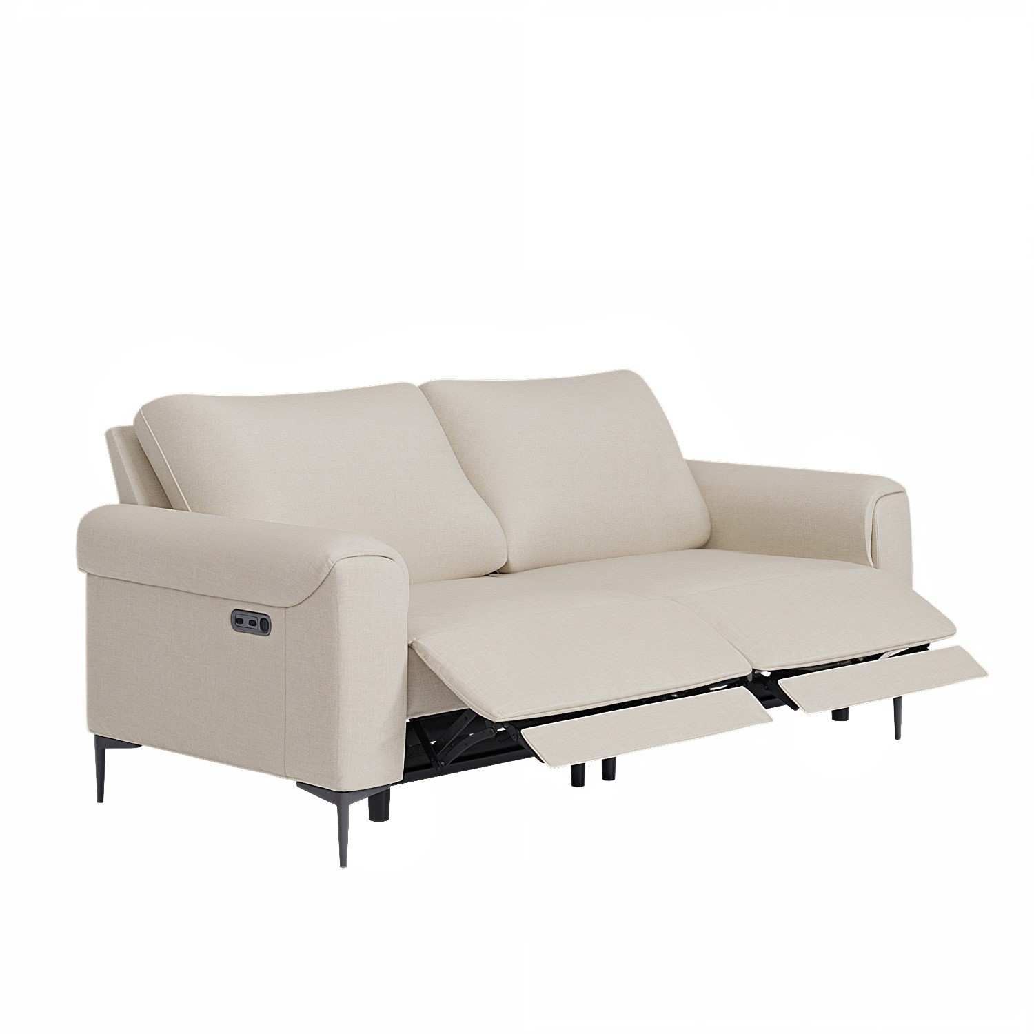 Beige Fabric 3 Seater Electric Recliner Sofa - Ezra - Furniture123