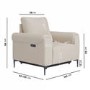 Beige Fabric Electric Recliner Armchair - Ezra