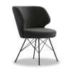 Erwan Accent Dining Chair in Charcoal Grey - Vida Living