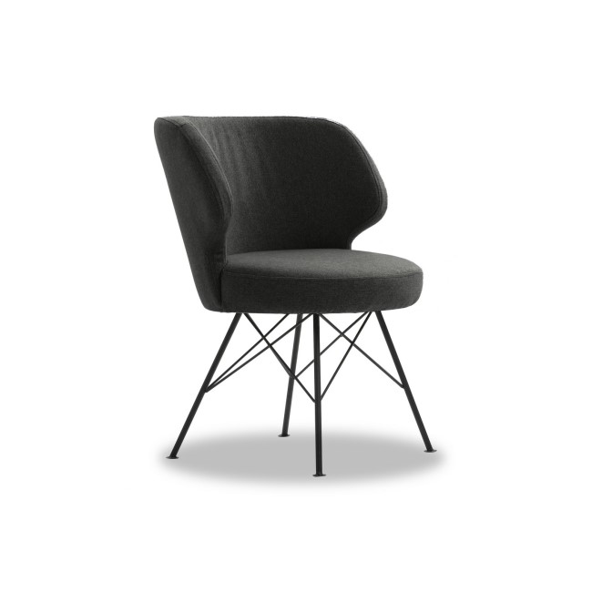 Erwan Accent Dining Chair in Charcoal Grey - Vida Living