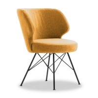 Erwan Accent Dining Chair in Mustard Yellow - Vida Living