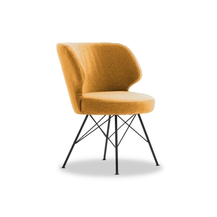 Erwan Accent Dining Chair in Mustard Yellow - Vida Living