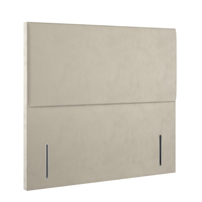 Beige Velvet Single Plain Headboard - Langston