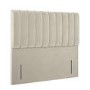 Beige Velvet Super King Headboard with Vertical Stripe - Langston