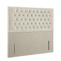 F123HB54SOF40ECR Beige Velvet Small Double Chesterfield Headboard - Langston