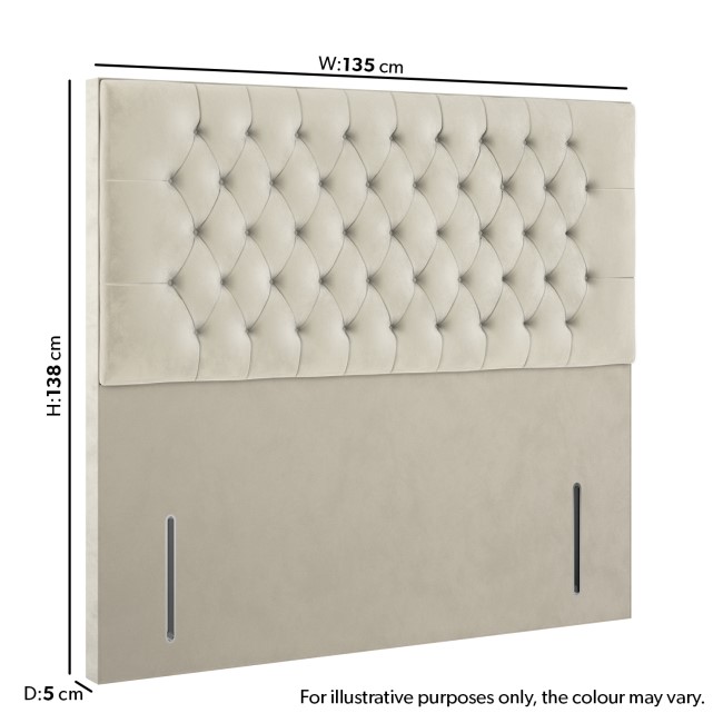 Beige Velvet Double Chesterfield Headboard - Langston