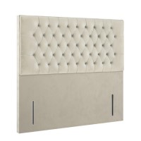 Beige Velvet King Size Chesterfield Headboard - Langston