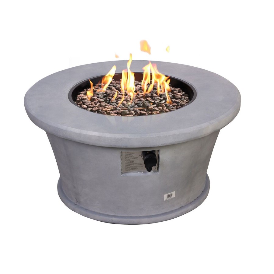 Foremost Dome Gas Fire Pit Garden Table - Concrete Effect with Lava Stones