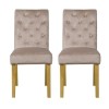 Faith Cream Pair of Velvet Dining Chairs with Oak Legs