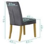 Faith Charcoal Grey Pair of Velvet Dining Chairs with Oak Legs