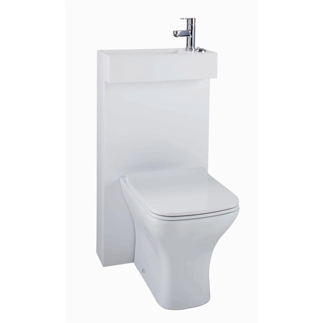 White Cloakroom Toilet Unit & Soft Close Seat