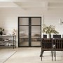 Black Metal Console Table with Marble Effect Top - Fairmont
