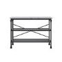 Black Metal Console Table with Marble Effect Top - Fairmont