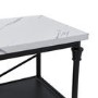 Black Metal Console Table with Marble Effect Top - Fairmont