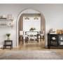 Black Metal Freestanding Kitchen Island with Marble Effect Top - Fairmont