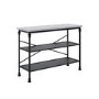 Black Metal Freestanding Kitchen Island with Marble Effect Top - Fairmont