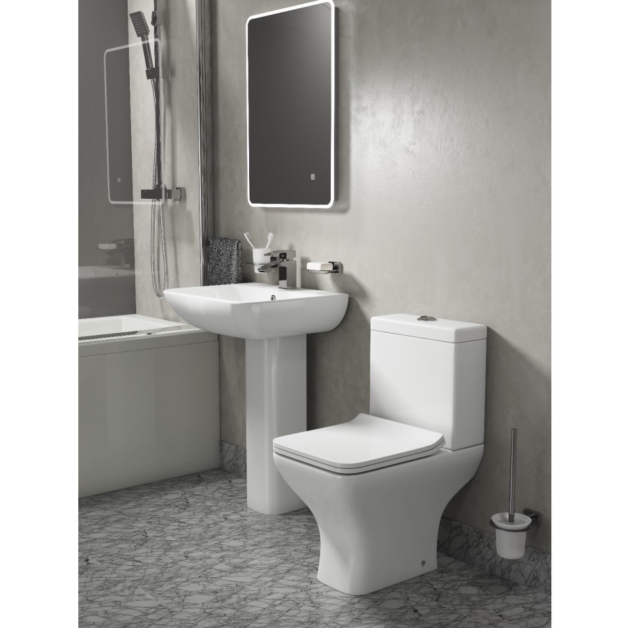 Lavender Compact Close Coupled Toilet with  Slimline Soft Close Seat