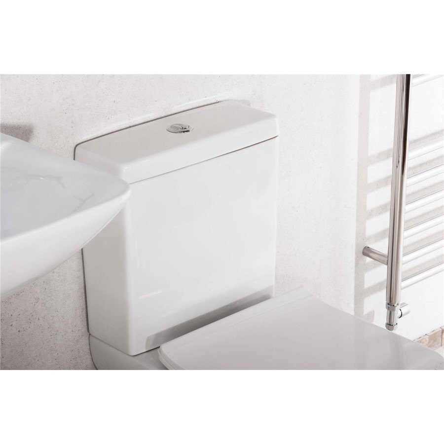 Lavender Compact Close Coupled Toilet with  Slimline Soft Close Seat