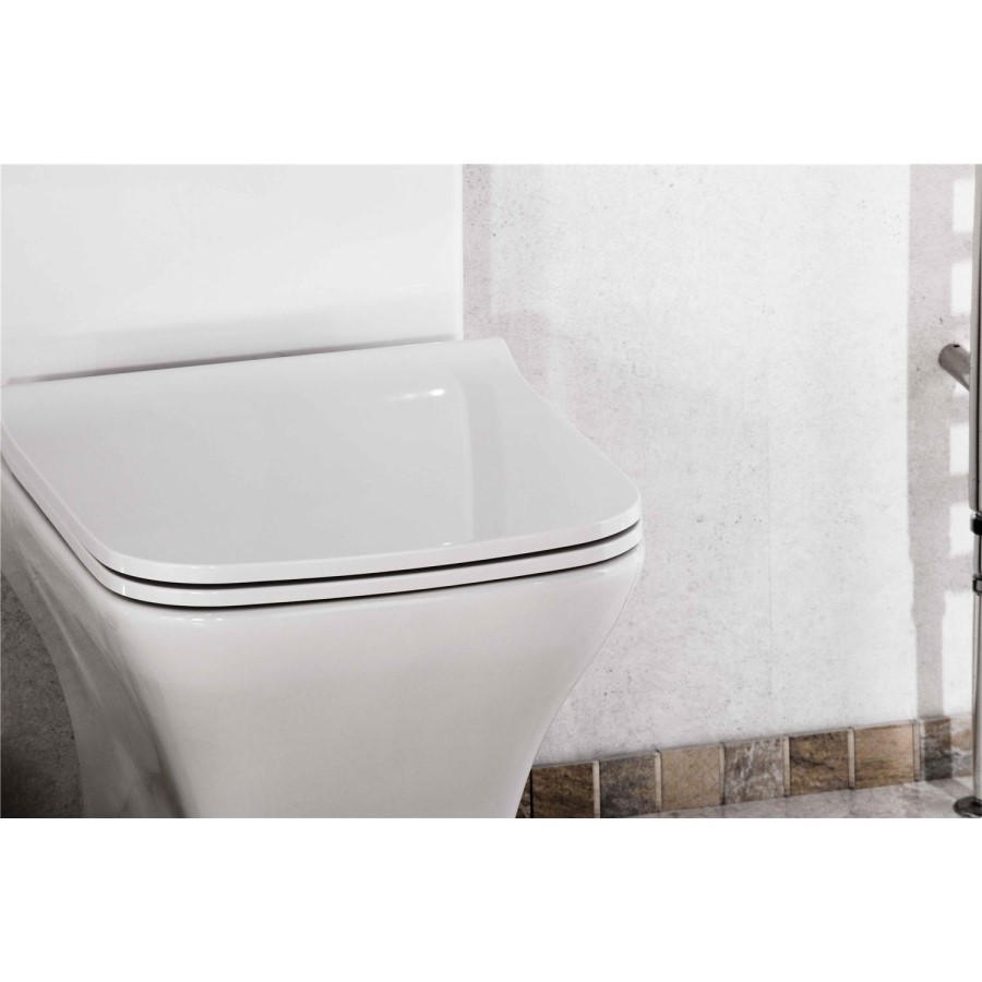 Lavender Compact Close Coupled Toilet with  Slimline Soft Close Seat