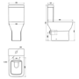 Lavender Compact Close Coupled Toilet with  Slimline Soft Close Seat
