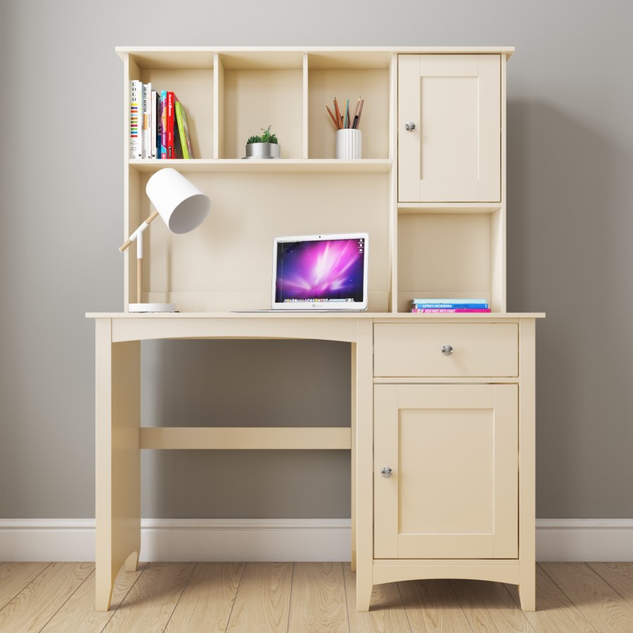 Farley 1 Drawer 1 Door Desk in Ivory/Cream