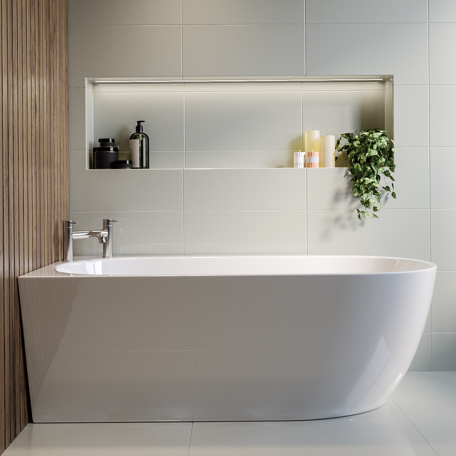 Freestanding Single Ended Left Hand Corner Bath 1650 x 780mm - Faro ...