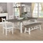 GRADE A1 - Wood Extendable Dining Table in White & Wood Wash - Fawsley