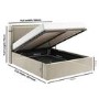 Beige Velvet Double Ottoman Bed with Cushioned Headboard - Frida