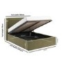 Moss Green Velvet Double Ottoman Bed with Cushioned Headboard - Frida