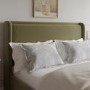 Moss Green Velvet King Size Ottoman Bed with Cushioned Headboard - Frida
