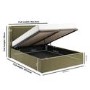 Moss Green Velvet King Size Ottoman Bed with Cushioned Headboard - Frida