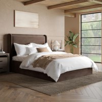 Chocolate Brown Velvet Double Ottoman Bed with Cushioned Headboard - Frida
