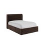Chocolate Brown Velvet Double Ottoman Bed with Cushioned Headboard - Frida