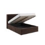 Chocolate Brown Velvet Double Ottoman Bed with Cushioned Headboard - Frida