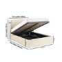 Cream Upholstered Double Ottoman Bed with Cushioned Headboard - Frida