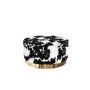 Felicity Large Round Velvet Pouffe in Cow Print